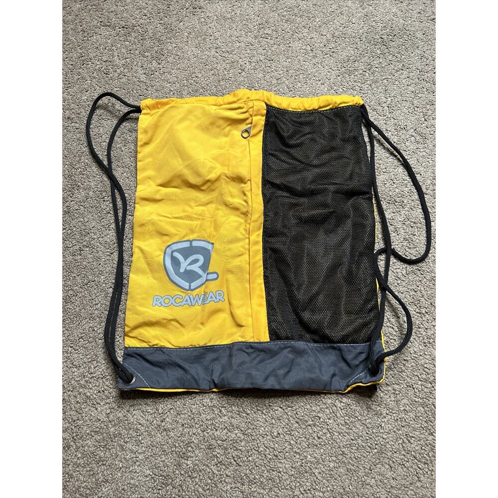 Rocawear Yellow Gray & Black Drawstring Backpack Bag